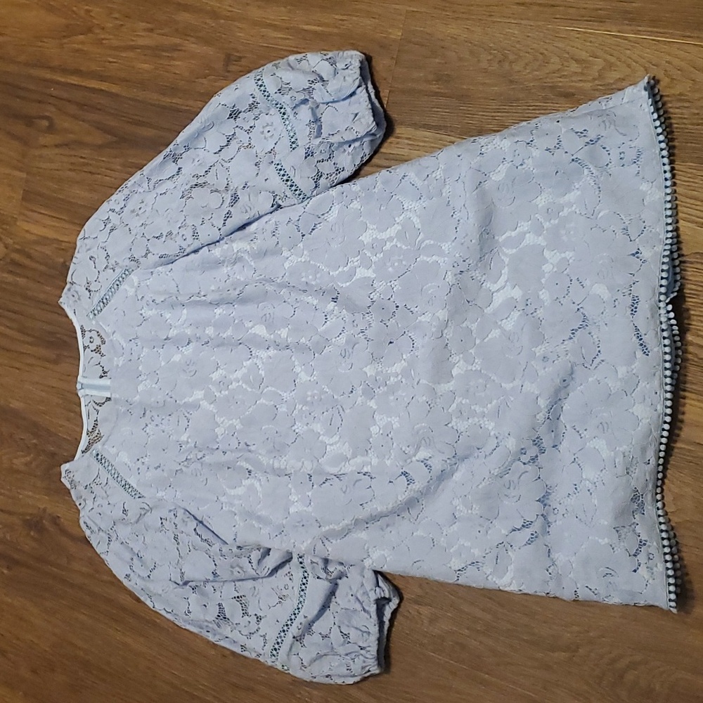 VINCE CAMUTO Light-Blue Lace/Lined Dress